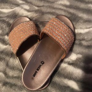 Gold Rhinestone Slides